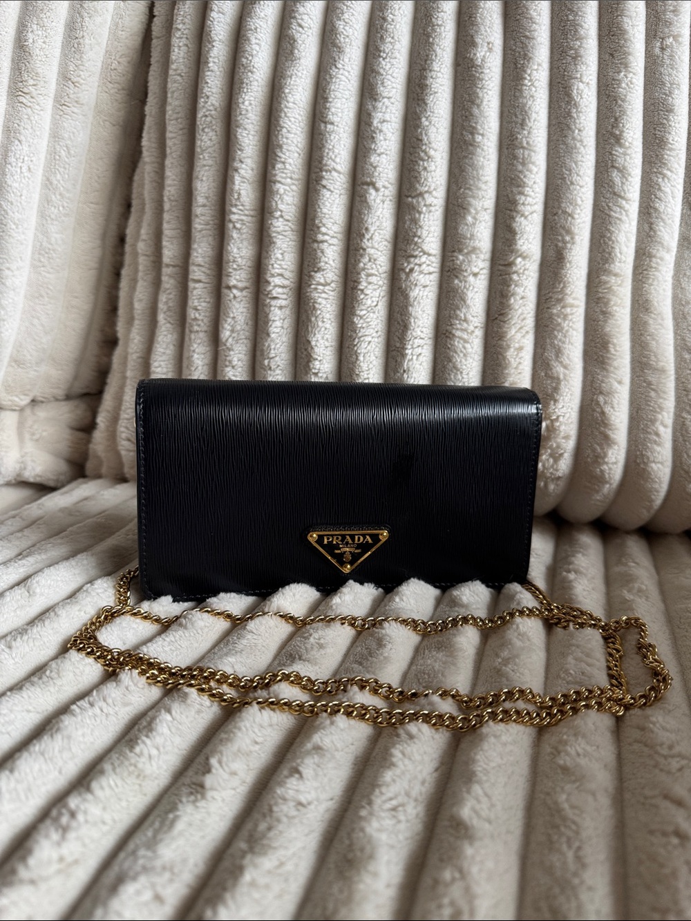 Prada Womens Miniborse Black Vitello Move Small Leather Crossbody 1BP021 - Picture 1 of 8